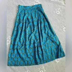 Vintage Worthington Paisely Print Vibrant Boho Midi Skirt